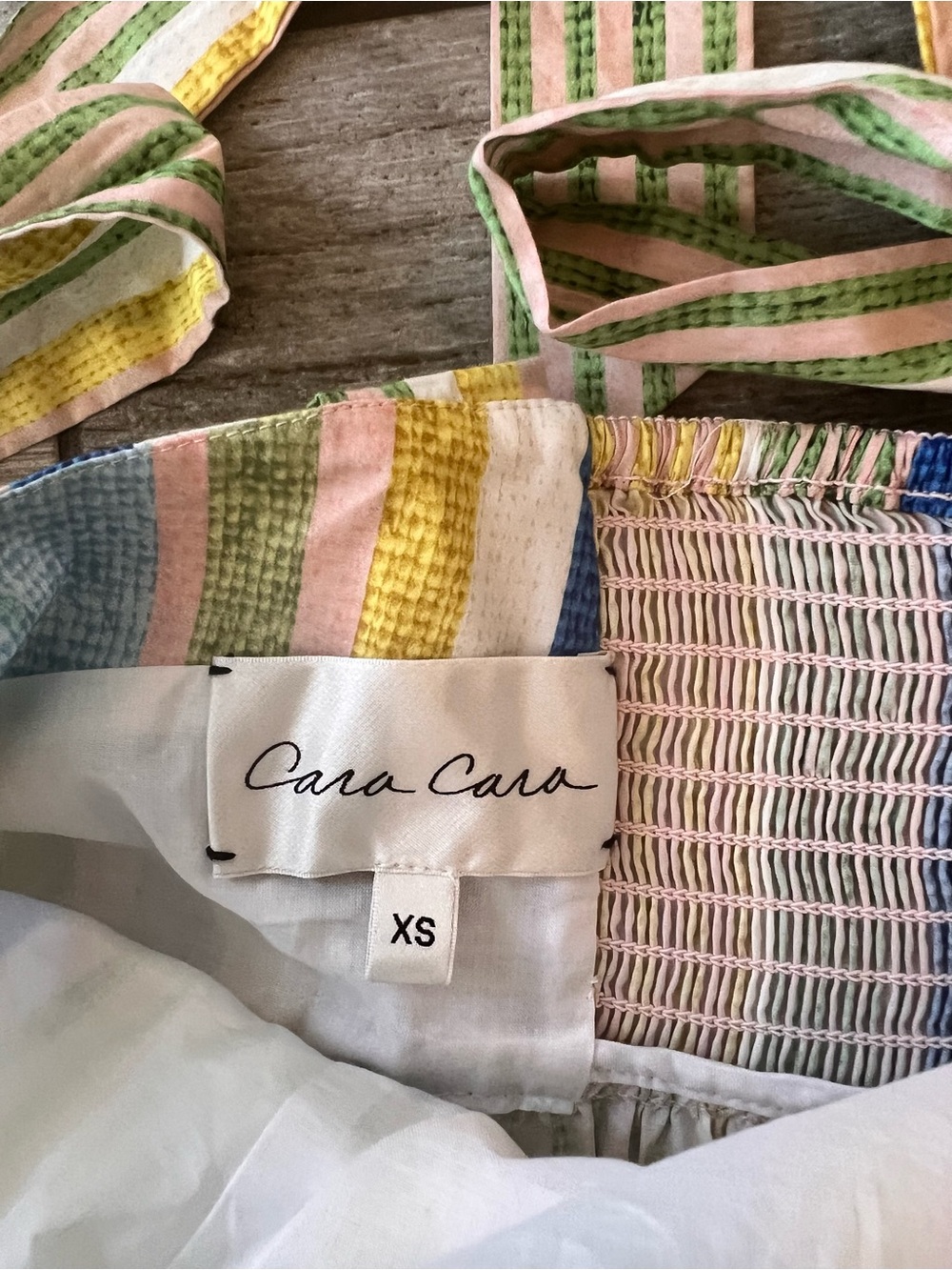 Cara Cara Campbell Summer Midi Dress Basketweave Multi Stripe, Size XS - Picture 5 of 9